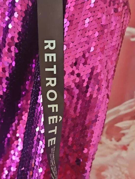 Retrofete Purple Sequin Mini Dress - Picture 9 of 11